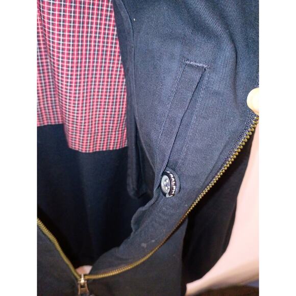 Men's Chaps Ralph Lauren XL Navy Harrington Jacket Windbreaker Gingham Preppy - Picture 3 of 11